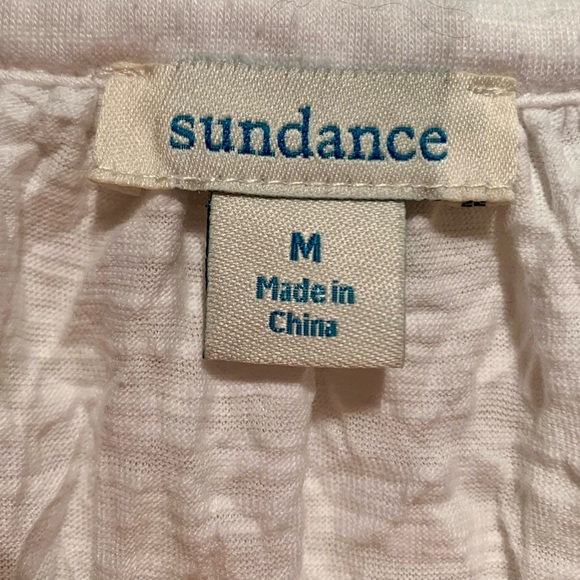 Sundance White Cap Sleeve Blouse with Relaxed Fit - Picture 2 of 3